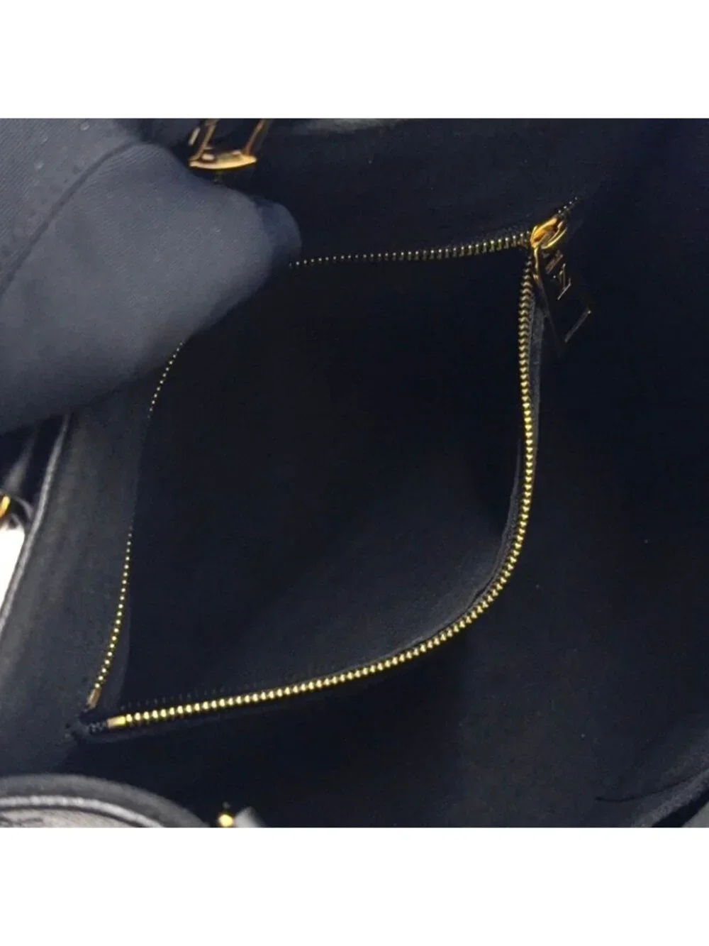 Louis Vuitton On The Go PM Monogram Empreinte Calfskin Black Handbag Gold